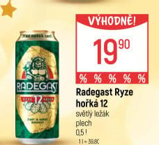 Pivo světlý ležák 12° Ryze hořká Radegast