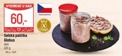 Selská paštika ve skle Globus