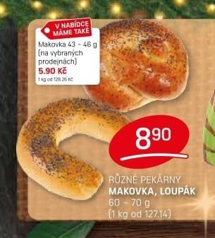RŮZNÉ PEKÁRNY MAKOVKA, LOUPÁK