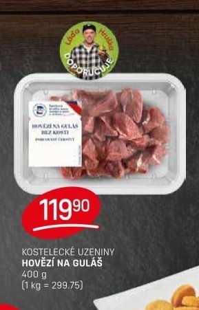KOSTELECKÉ UZENINY HOVĚZÍ NA GULÁŠ