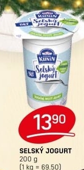 Bílý jogurt selský Mlékárna Kunín
