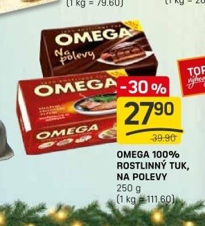 Omega 100% rostlinný tuk na polevy