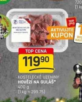 KOSTELECKÉ UZENINY HOVĚZÍ NA GULÁŠ