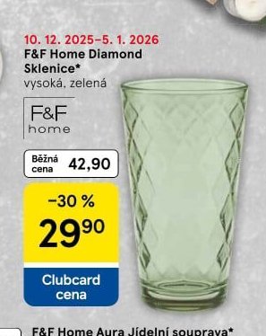 F&F Home Diamond Sklenice