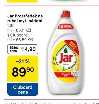 Jar Prostředek na ruční mytí nádobí