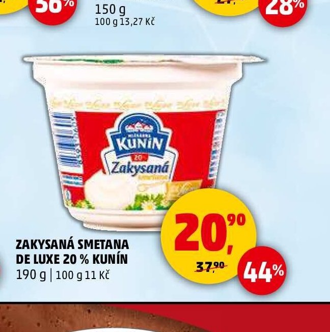 ZAKYSANÁ SMETANA DE LUXE 20 % KUNÍN 190 g
