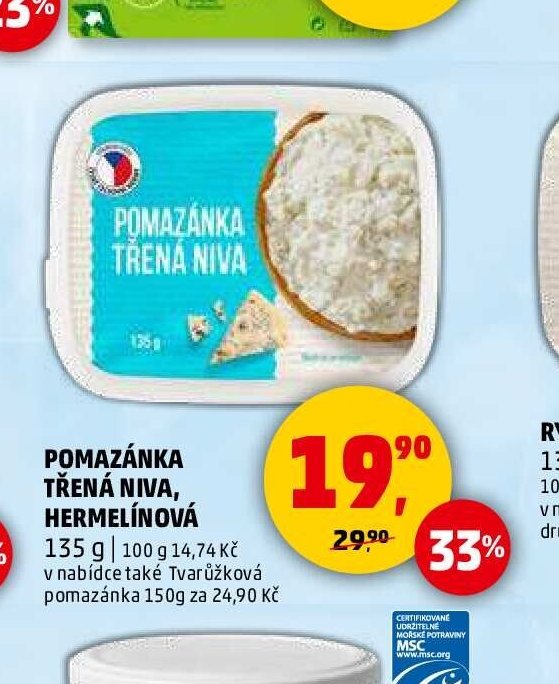 POMAZÁNKA TŘENÁ NIVA, HERMELÍNOVÁ