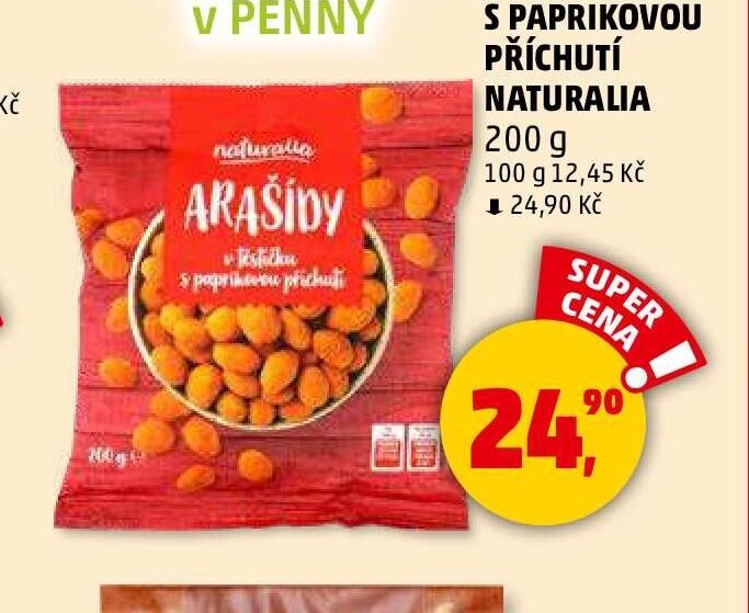 Arašídy v těstíčku s paprikovou příchutí Naturalia