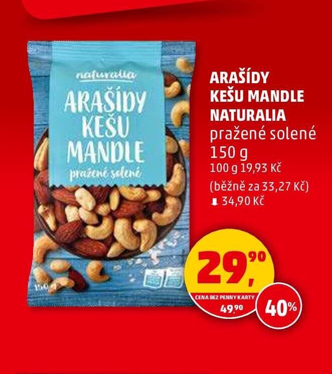 Arašídy kešu mandle Naturalia