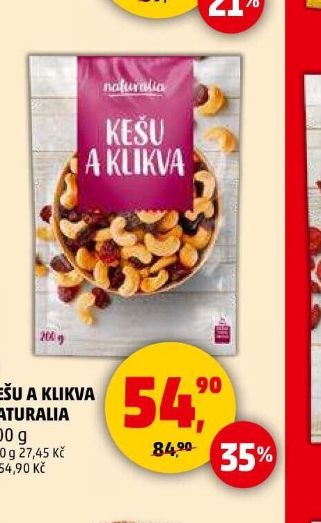 Kešu a klikva Naturalia