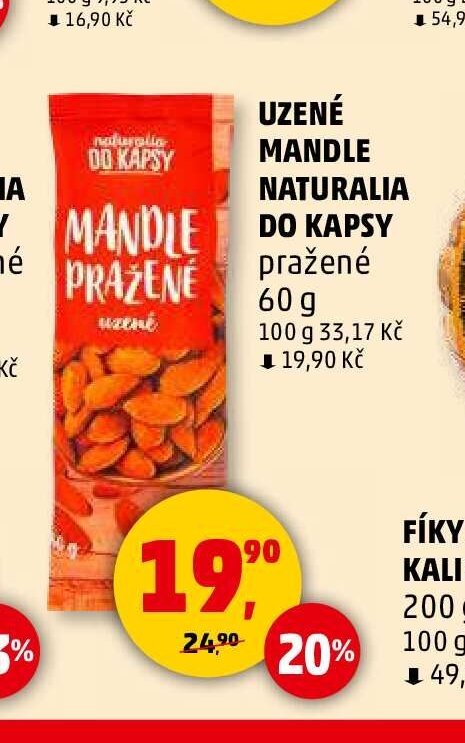 Mandle pražené do kapsy Naturalia