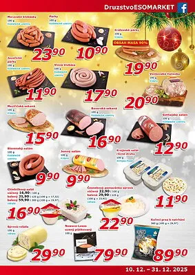 akční leták ESO MARKET 10.12.2025-31.12.2025