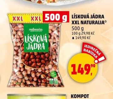 LÍSKOVÁ JÁDRA XXL NATURALIA