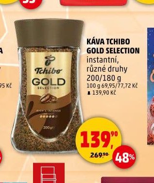 Káva Tchibo Gold Selection instantní různé druhy 200/180 g