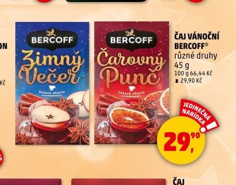 Čaj vánoční Bercoff různé druhy 45 g