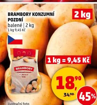 Brambory konzumní pozdní