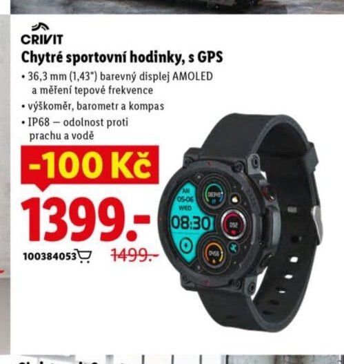 CRIVIT Chytré sportovní hodinky, s GPS