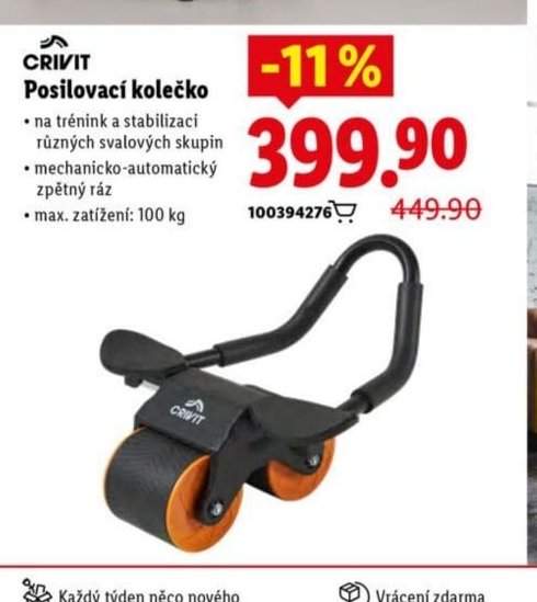 CRIVIT Posilovací kolečko