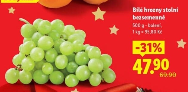 Hrozny bílé bezsemenné