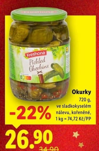 Okurky kořeněnéFreshona