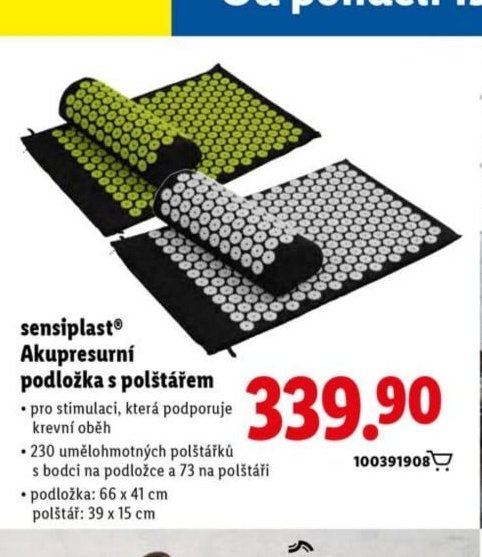 sensiplast Akupresurní podložka s polštářem
