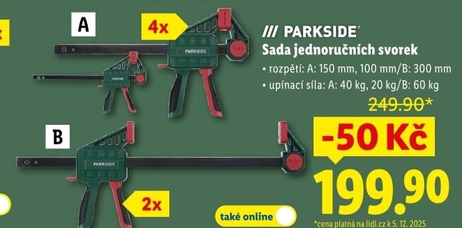 Jednoruční svorky Parkside