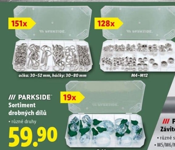 Sada drobných dílů Parkside