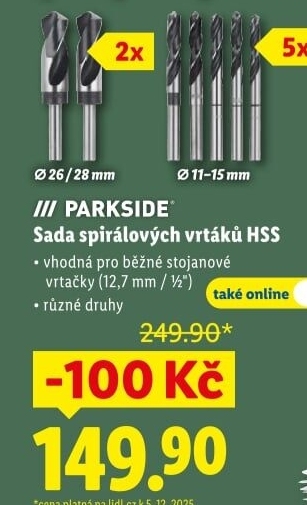 Sada HSS vrtáků Parkside