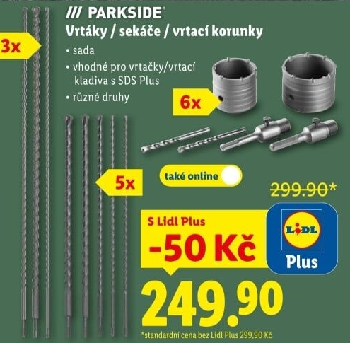 Sada vrtacích korunek Parkside