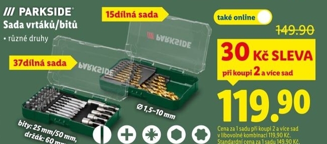 Sada vrtáků Parkside