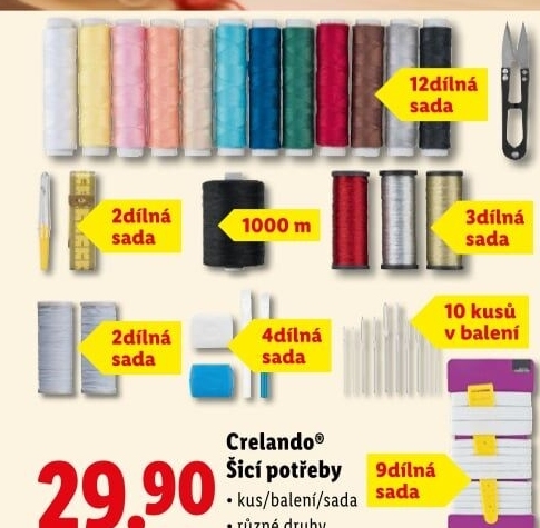 Šicí potřeby Crelando