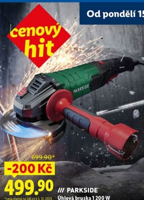 Úhlová bruska Parkside