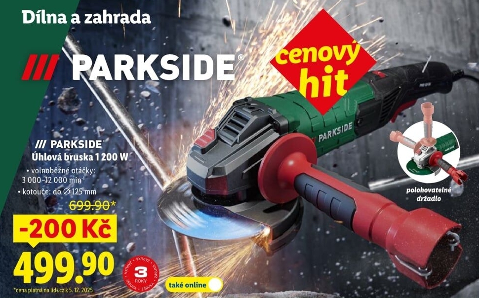 Úhlová bruska Parkside