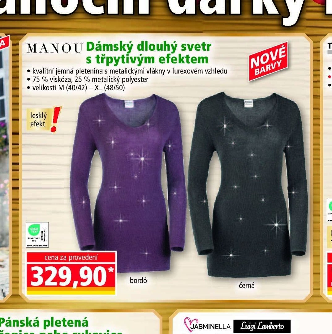 Dámský dlouhý svetr s třpytivým efektem