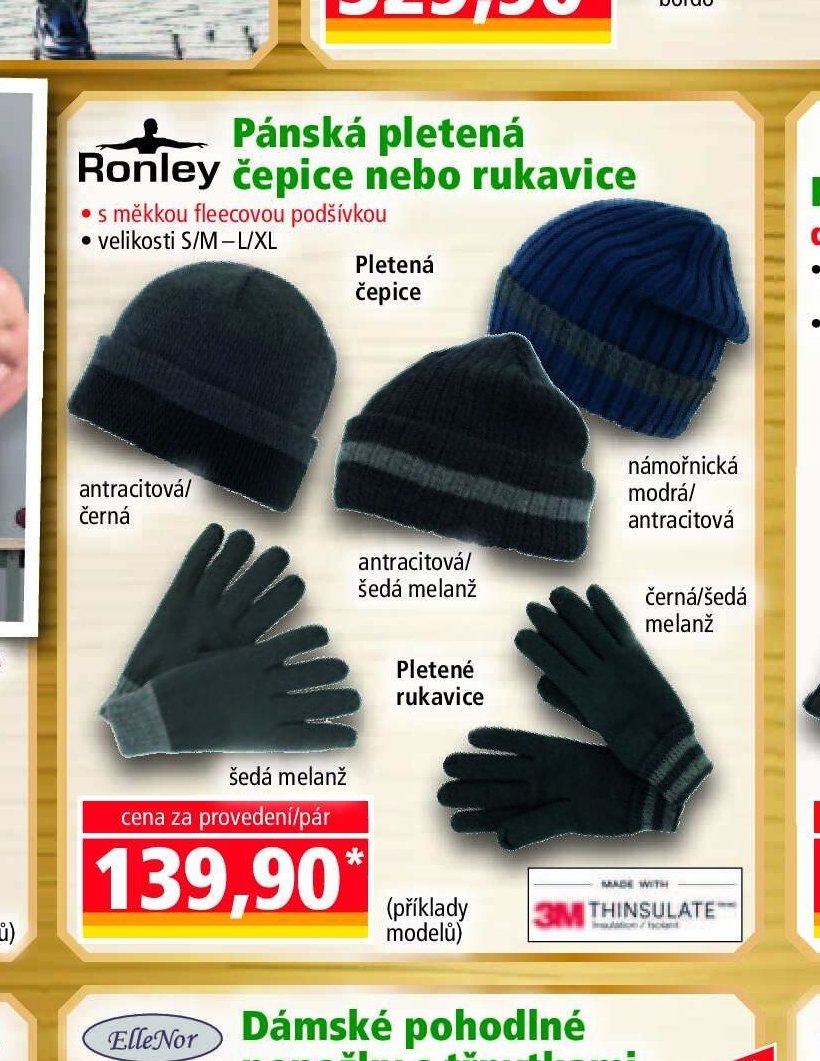 Pánská pletená čepice nebo rukavice