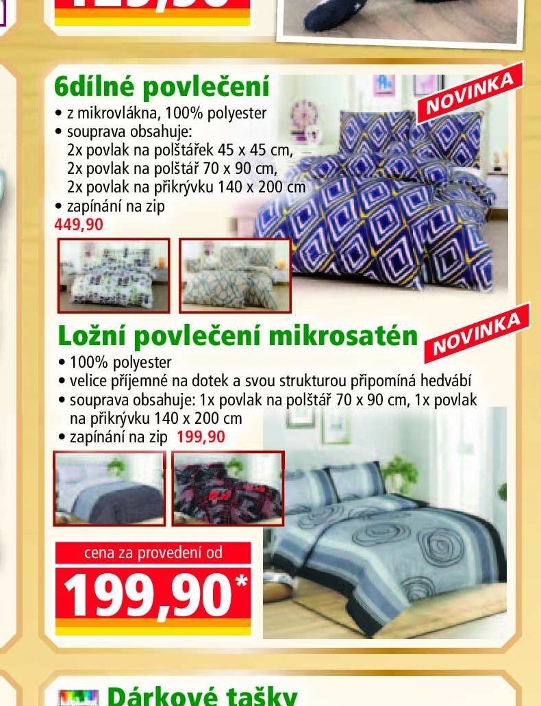 6dílné povlečení