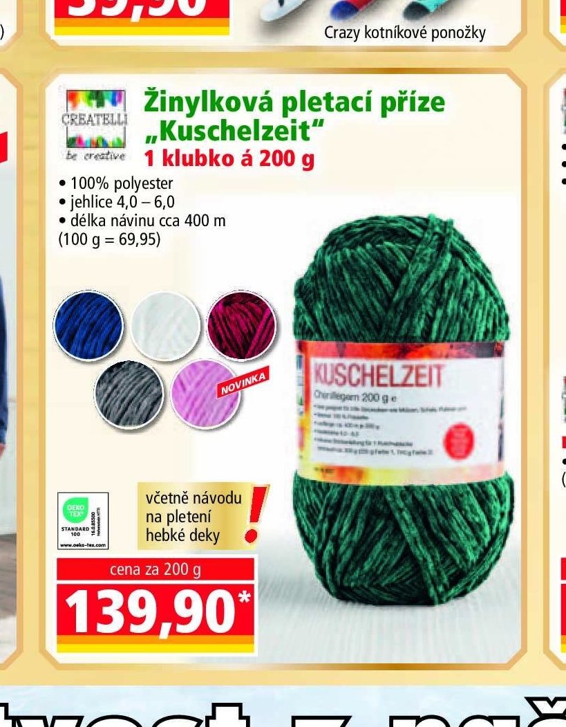 Žinylková pletací příze Kuschelzeit