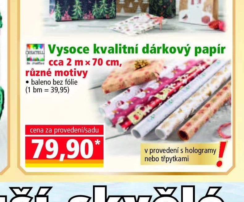 Vysoce kvalitní dárkový papír