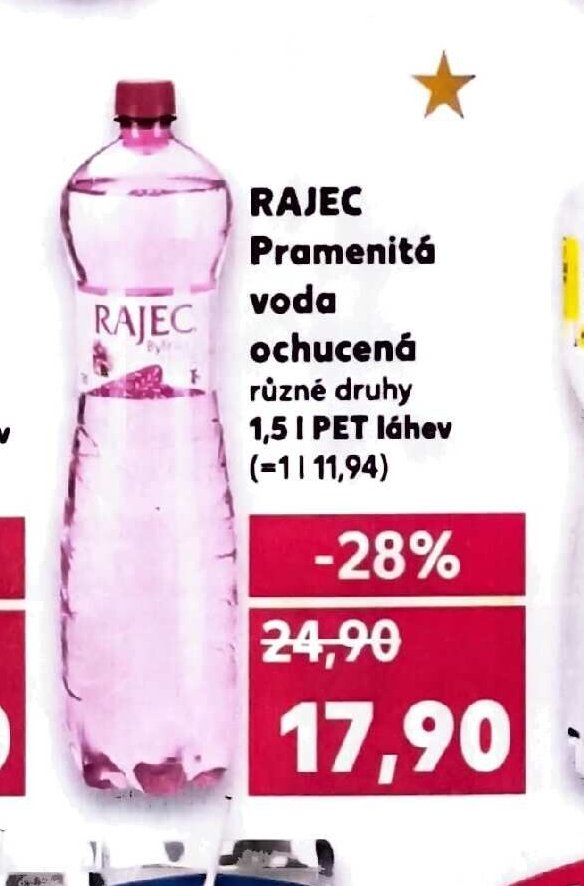 RAJEC Pramenitá voda ochucená