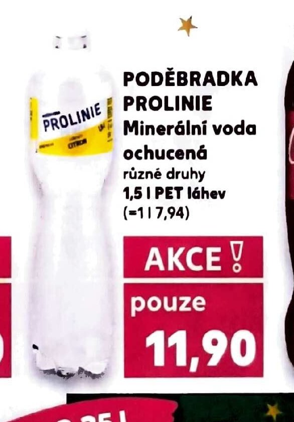 PODĚBRADKA PROLINIE Minerální voda ochucená