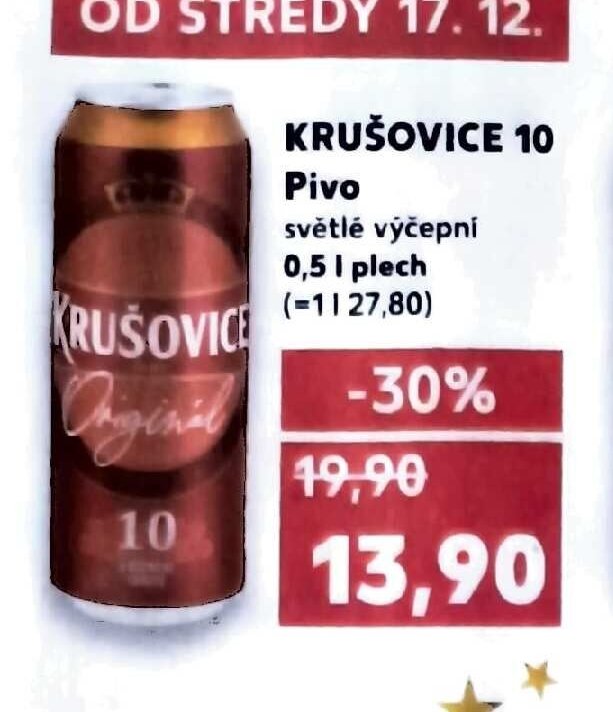 Krušovice 10 Pivo - Kaufland akcniletaky.com