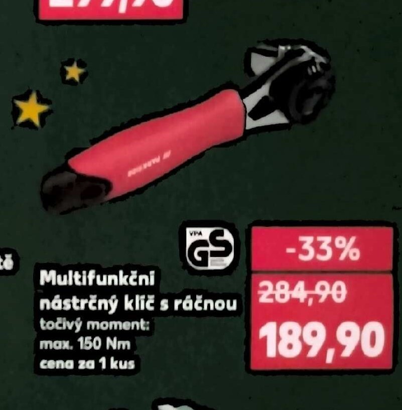 Multifunkční nástrčný klíč s ráčnou