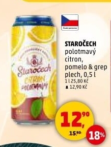 Nealkoholické pivo ochucené Staročech