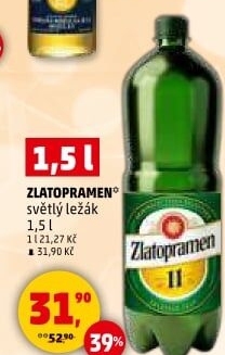 Pivo světlý ležák 11° Zlatopramen
