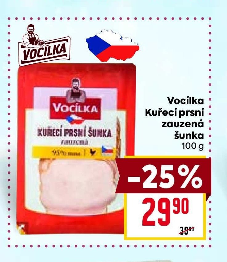 Vocílka Kuřecí prsní zauzená šunka 100 g