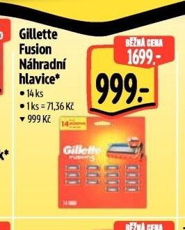 Gillette Fusion Náhradní hlavice