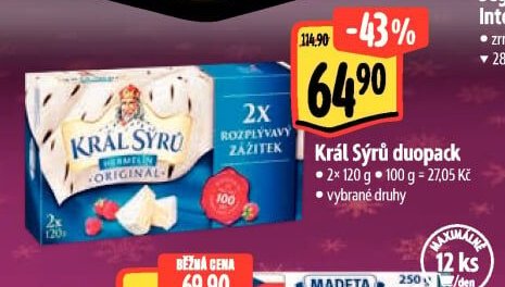 Král Sýrů duopack