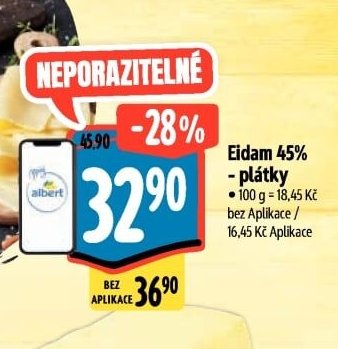Eidam 45% - plátky