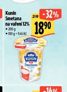 Kunín Smetana na vaření 12%