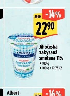 Jihočeská zakysaná smetana 11%